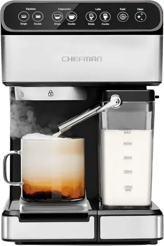 Miniatura 9 de Chefman Crema Deluxe - Máquina de café expreso con doble caldera, utiliza espumador de leche y café espresso simultáneamente, cafetera profesional