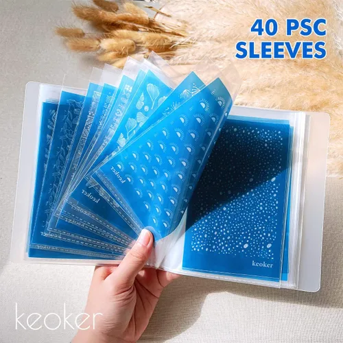Miniatura 2 de KEOKER Libro de carpetas con fundas de plástico, 40 bolsillos, libro de presentación con protectores de hojas para plantilla de pantalla de seda