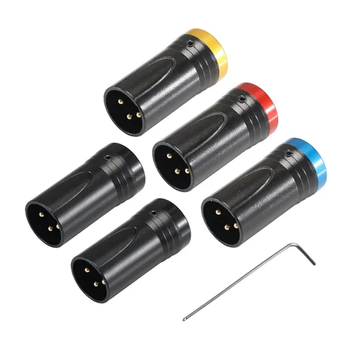Miniatura 5 de MKFAUDIO - Conectores XLR de perfil bajo poco profundo para bricolaje, 3 pines, 90 grados, L, ángulo recto, ajustable, XLR hembra con llave