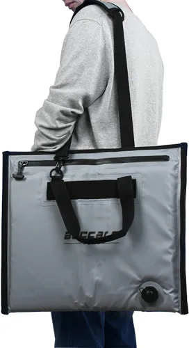 Miniatura 4 de Buffalo Gear Bolsa térmica aislada - Enfriador de cebo de 20 x 18 pulgadas, bolsa impermeable para matar peces Gris