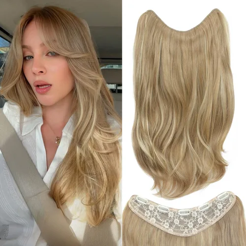 Miniatura 8 de Extensiones de cabello con clip en forma de U, 1 unidad, extensiones de cabello negro de 20 pulgadas, extensiones de cabello de fibra sintética