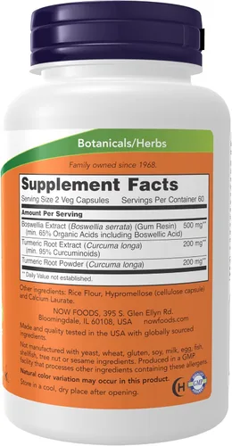 Miniatura 2 de NOW Extracto de Boswellia, 250 mg, 120 cápsulas vegetales, alimentos