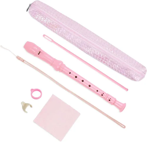 Miniatura 27 de Flauta para principiantes, niños y adultos, 8 agujeros, soprano, flauta de música con varilla de limpieza y funda de cuero para estudiantes