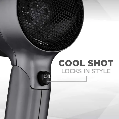 Miniatura 4 de Conair - Secador de cabello de viaje con doble voltaje, 1875 W, secador compacto con mango plegable, gris, (paquete de 4)