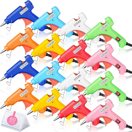Zhengmy Mini pistola de pegamento caliente de 16 piezas con 40 varillas, manualidades, pistolas de pegamento caliente, kit de reparaciones de alta