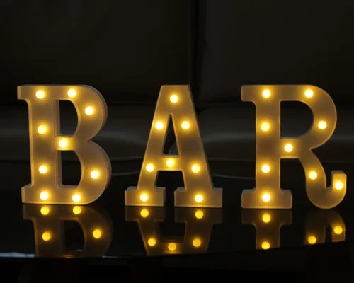 Miniatura 6 de Letras Iluminadas, Luces de Letras LED 26 del Alfabeto, Letra Iluminada Decorativa, Letras de Marquesina LED a Batería para Fiesta, Bar, Luz Luz