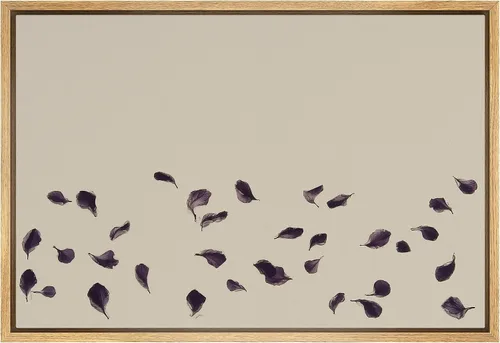 Miniatura 25 de SIGNFORD - Lienzo enmarcado para pared, arte de pintura grunge duotono blanco bronceado, trazos abstractos, formas ilustradas, arte moderno