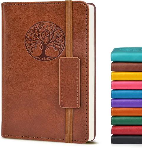 Miniatura 14 de Biuwory Cuaderno diario con líneas para mujeres y hombres, 256 páginas, tamaño A5, de cuero de tapa dura para escribir, viajes, negocios, trabajo
