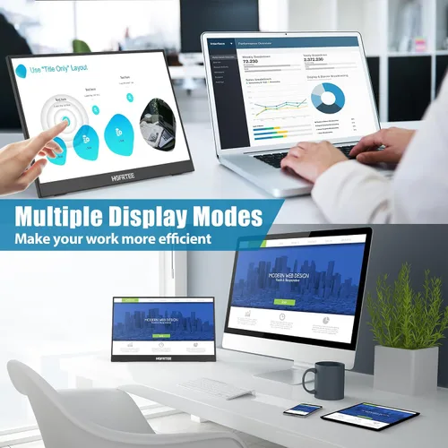 Miniatura 5 de Monitor Portátil Táctil de 14", 1920x1200 60Hz USB-C y Pantalla Externa FHD con Pantalla Táctil para Laptop/Mac/Juegos/Oficina, Monitor de Viaje