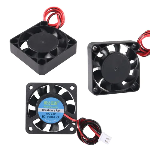 Miniatura 4 de 6 unids 4010 ventilador 24V 3D impresora ventilador de enfriamiento 1.575x1.575x0.394 in mini ventilador sin escobillas con terminal de 2 pines