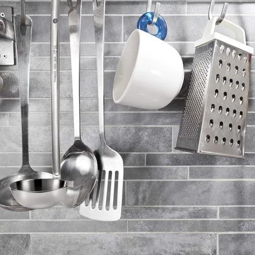 Miniatura 5 de meekoo Cucharón de acero inoxidable con mango de sopa con borde de vertido para cocina, cocina, salsa de sopa (4 onzas)