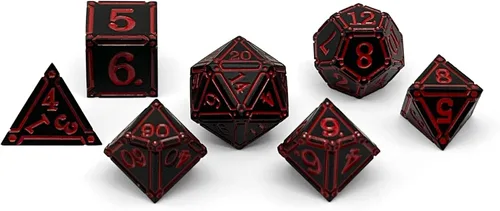 Miniatura 3 de Norse Foundry Ironworks - Juego de dados de metal, Efrett Flames, juego de 7 piezas prémium para aventuras de D&D y RPG, construcción de aleación