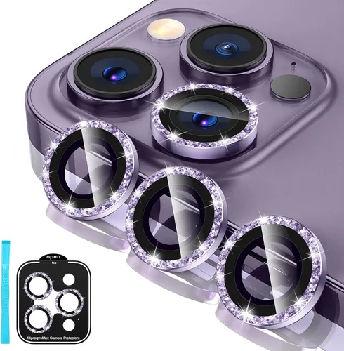 Miniatura 11 de Tensea Protector de lente de cámara para iPhone 14 Pro Max, protector de lente de cámara de vidrio templado 9H, protector de pantalla, anillo