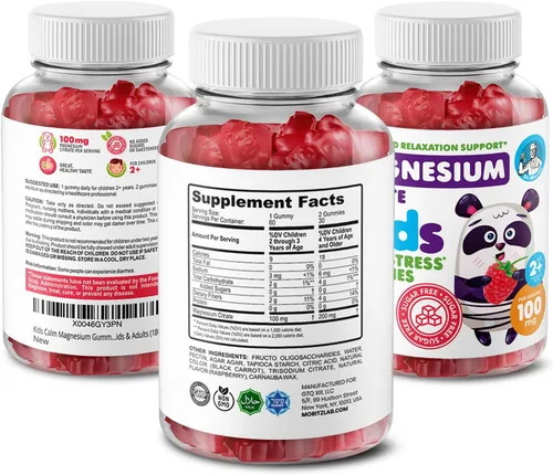 Miniatura 3 de Gomitas de magnesio para niños, sin azúcar, suplemento de gomitas de magnesio calmantes para niños, masticables calmantes de magnesio sin azúcar