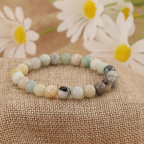 Miniatura 35 de Crystal Vibe Pulseras de cuentas de 0.315 in para mujeres y hombres, pulseras de cristal con piedras preciosas naturales, tamaño elástico ajustable