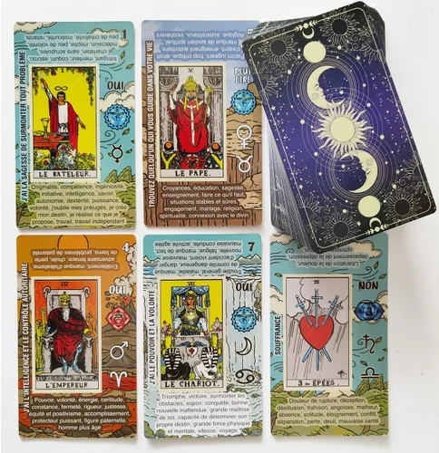Miniatura 8 de Cartas de Tarot para Principiantes, Juego de Tarot de Aprendizaje, Sin Libro de Guía Necesario, Cartas de Tarot con Significados en Ellas (Español)