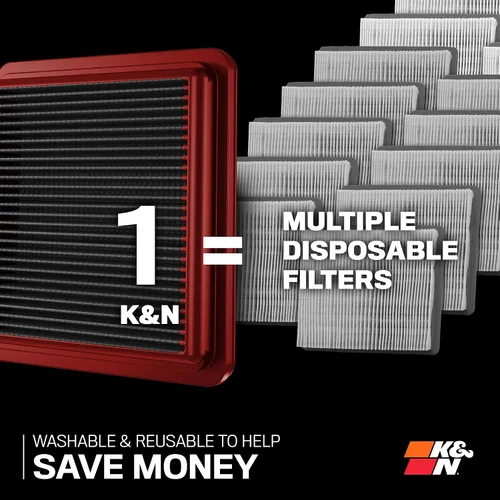 Miniatura 6 de K&N Filtro de Aire del Motor Dryflow de Por Vida: Alto Rendimiento, Sintético Seco, Lavable, Premium, Filtro de Reemplazo: Compatible con Dodge Ram