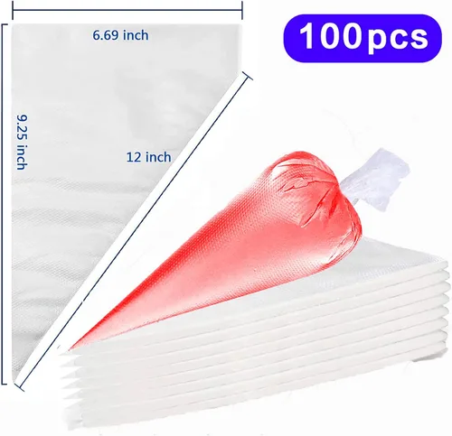 Miniatura 4 de 100 piezas de bolsas de tubería desechables - Bolsas de tubería sin punta Bolsas de pastelería Bolsas de glaseado para tubería Bolsas