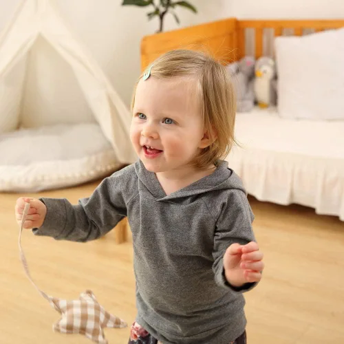 Miniatura 7 de Ropa de bebé niña de manga larga con capucha sudadera con pantalones florales con diadema conjuntos de ropa