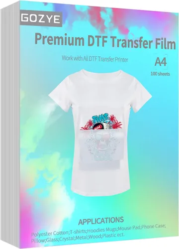 Miniatura 9 de GOZYE DTF Transfer Powder - 17.6 oz/500 g Polvo Adhesivo Digital DTF Blanco de Hot-melt para Precalentamiento de Impresión en Película PET