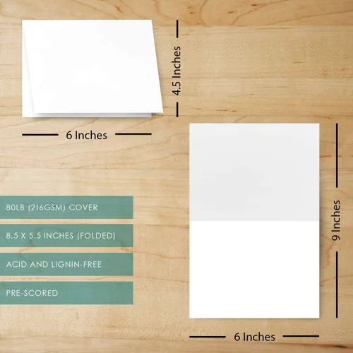 Miniatura 5 de Tarjetas de felicitación blancas de 4.5 x 6 pulgadas, 100 tarjetas