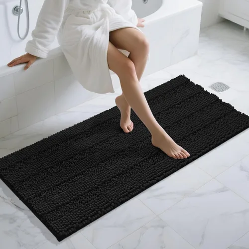 Miniatura 125 de Yimobra Alfombras lavables para baño, alfombra de baño de chenilla súper suave y absorbente para piso y alfombra, alfombra antideslizante de secado