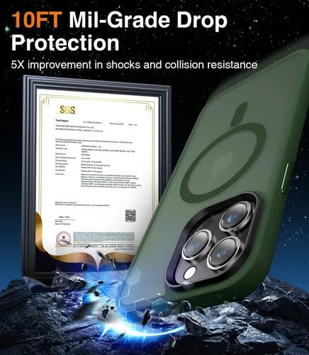 Miniatura 4 de Meifigno Magic Mag Series - Funda para iPhone 13 Pro, protección de grado militar y compatible con MagSafe, parte trasera mate translúcida