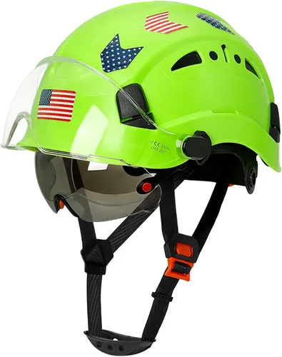 Miniatura 13 de Construction Hard Hats with Clear and Tinted Visor - OSHA Approved ANSI Z89.1 Dual Eye Protection Black Hard Hat with Chin Straps for Men Sombrero