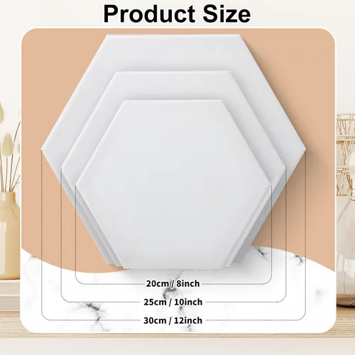 Miniatura 2 de Thenshop 24 piezas de lienzos estirados para pintar tablero de lienzo en blanco a granel, marco cuadrado redondo hexagonal en forma de corazón