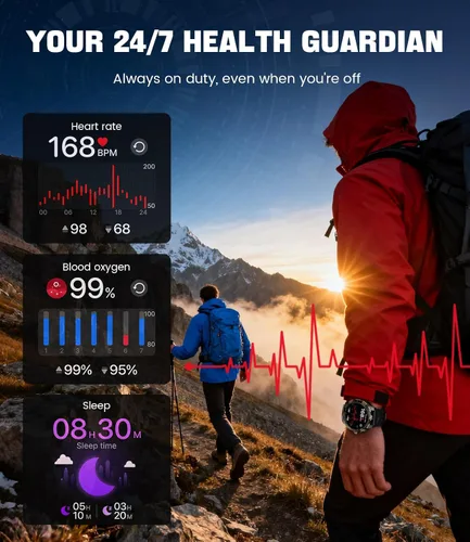 Miniatura 6 de LIGE Relojes inteligentes para hombres, marca/respuesta de llamada, reloj de fitness AMOLED de 1.43 pulgadas con monitor de frecuencia