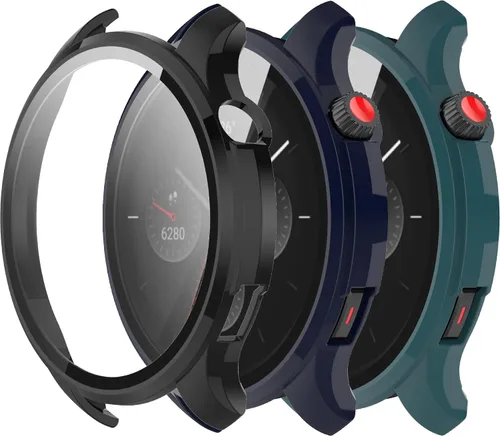 Miniatura 8 de Funda protectora compatible con Amazfit GTR 4, protector de pantalla de vidrio templado de policarbonato duro, ultrafina, cubierta completa, a