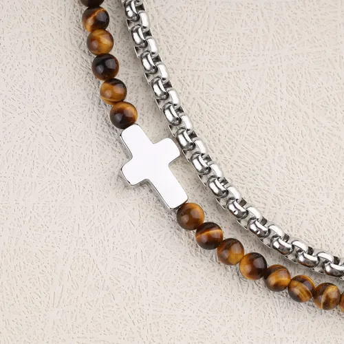 Miniatura 5 de GAVU Pulsera de cristal con cruz de joyería religiosa