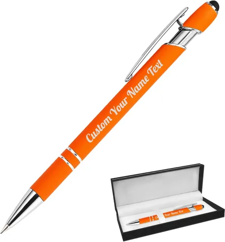 Miniatura 85 de Bolígrafo personalizado, 1 unidad, bolígrafo personalizado con logotipo de mensaje de nombre comercial grabado, lápiz digital de tinta negra suave
