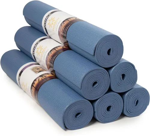 Miniatura 12 de Voyage - Tapete de yoga a granel, paquete de 6, 72 x 24 pulgadas, esterillas de yoga profesionales para estudio y gimnasio, 0.197 in de grosor, Azul