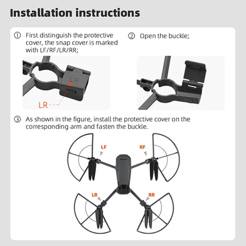 Miniatura 7 de Protector de hélice apto para DJI Mavic 3/Mavic 3 Pro Drone de liberación rápida Protectores de hoja de hélice Funda protectora anticolisión