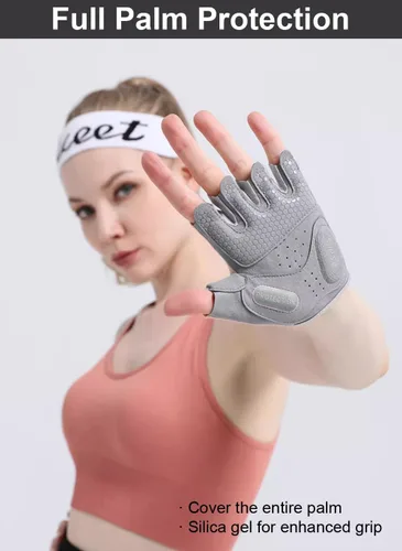 Miniatura 2 de SUJAYU Guantes de entrenamiento para mujeres y hombres, guantes antideslizantes sin dedos para levantamiento de pesas, guantes de entrenamiento
