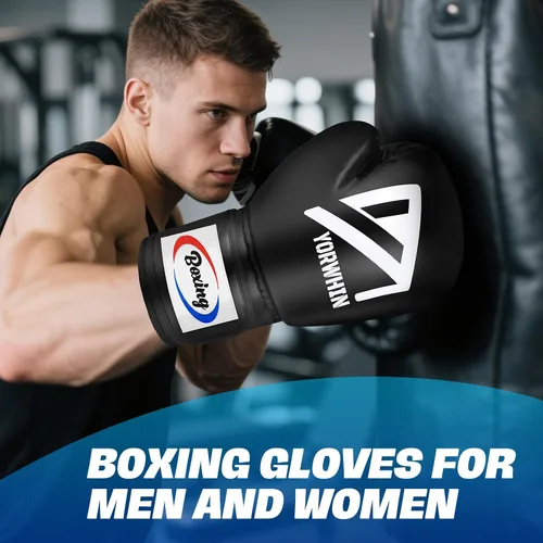 Miniatura 7 de Guantes de boxeo para hombres y mujeres, guantes de entrenamiento y sparring, guantes de boxeo para bolsa pesada de entrenamiento para boxeo
