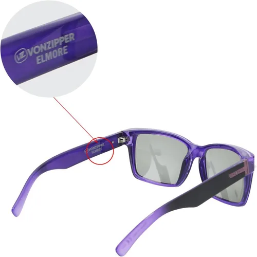 Miniatura 4 de Walleva Lentes de repuesto polarizadas rojo fuego + azul hielo para gafas de sol VonZipper Elmore, Rojo fuego + azul hielo.