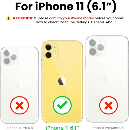 Miniatura 2 de ORNARTO Funda para iPhone 11 de 6.1 pulgadas, silicona líquida con 2 protectores de pantalla, a prueba de golpes y tacto suave, cuerpo completo