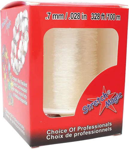 Miniatura 5 de Stretch Magic Cordón de cuentas y joyas, fuerte y elástico, fácil de anudar, color transparente, 0.028 in de diámetro, carrete de 328.1 ft
