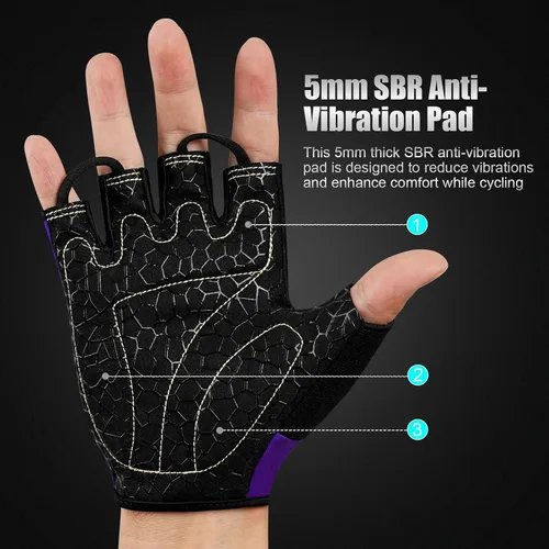 Miniatura 3 de Guantes de ciclismo para hombres y mujeres, guantes de ciclismo de medio dedo, guantes de entrenamiento adecuados para deportes al aire libre