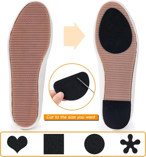 Miniatura 2 de GADEBAO - Almohadillas antideslizantes para zapatos, autoadhesivas, con suela antideslizante, silicona sin olor de primera calidad, agarre Negro
