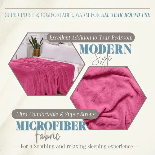 Miniatura 5 de Elegant Comfort Manta de Lujo con Sensación de Terciopelo, Manta Ligera para Todas las Estaciones, Ultra Suave, de Felpa de Forro Polar de Franela