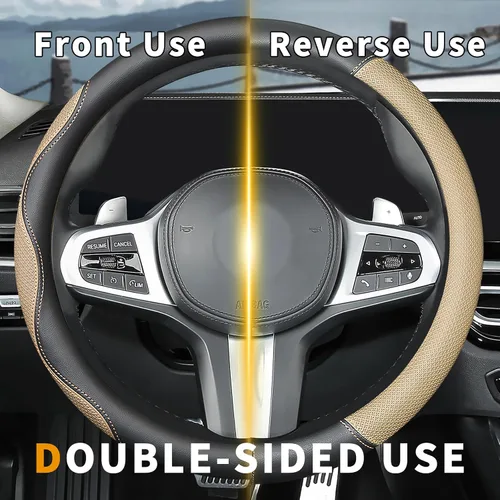 Miniatura 2 de Funda a medida para volante de Acura, transpirable antideslizante, fundas de cuero de doble cara para volante de automóvil, para accesorios de Acura