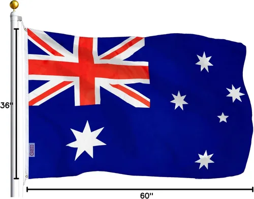 Miniatura 7 de G128 Bandera de Australia, 3 x 5 pies, serie LiteWeave, impresa en poliéster 100D, bandera de país, colores vibrantes, ojales de latón