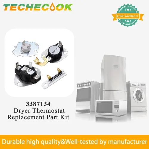 Miniatura 7 de 3392519 & 3977393 Dryer Thermal Fuse 3387134 Cycling Thermostat 3977767 High Limit Thermostat Replacement Kit - WP3392519 WP3387134 WP3977767