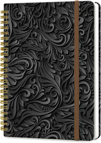 Miniatura 8 de Cuaderno de espiral A5, lindo cuaderno para mujeres y hombres, cuaderno de tapa dura con rayas universitarias para trabajo y toma de notas, 60