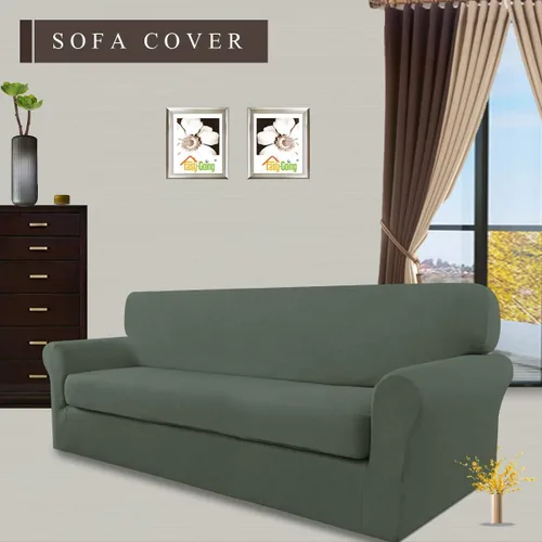 Miniatura 2 de Easy-Going Funda de Sofá Elástica de Microfibra de 2 Piezas – Cubierta de Sofá Suave Ajustada de Spandex, Protector de Muebles Lavable con Parte