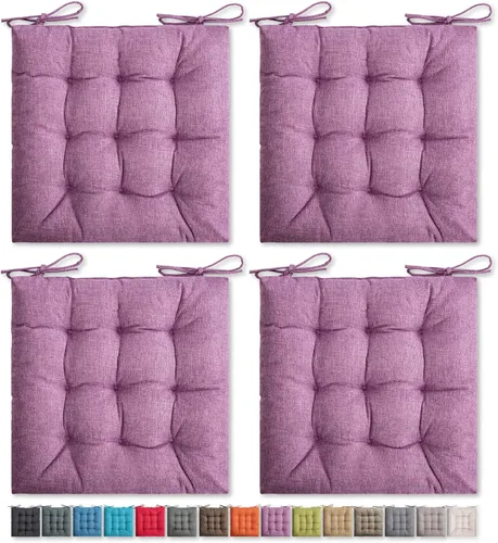Miniatura 16 de SQUARE MOON Paquete de 4 cojines para silla, cojines de asiento, almohadillas para silla, tapete para silla de interior y exterior, sillas de Beige