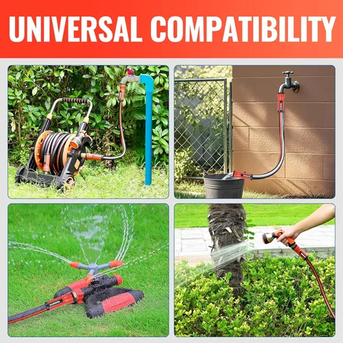 Miniatura 6 de YAMATIC Manguera de jardín corta de 15 pies x 5/8 pulgadas, extensión de manguera líder 2 en 1 de doble uso con conector de latón macizo, ligera